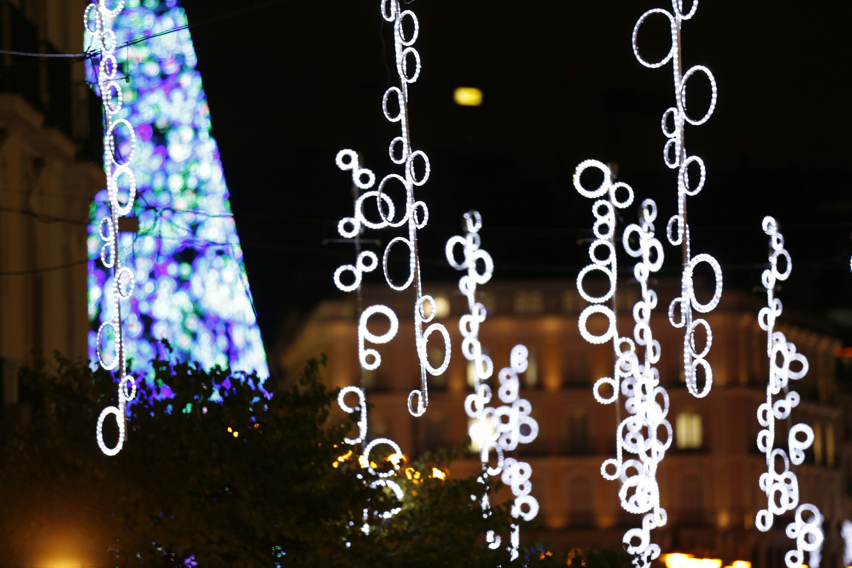 Alumbrado navideño en la ciudad de Madrid. Imagen de archivo